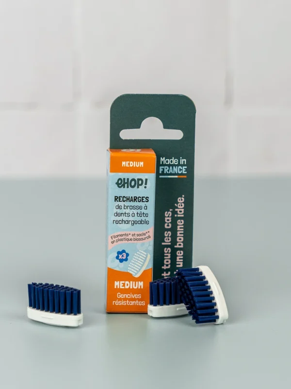 Têtes medium pour brosse à dents rechargeable - ehop ! têtes medium brosse à dents rechargeable